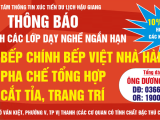 Trung Tâm Thông Tin xúc tiến du lịch Hậu Giang thông báo chiêu sinh các lớp dạy nghề ngắn hạn “Bếp, Pha chế, Cắt tỉa”